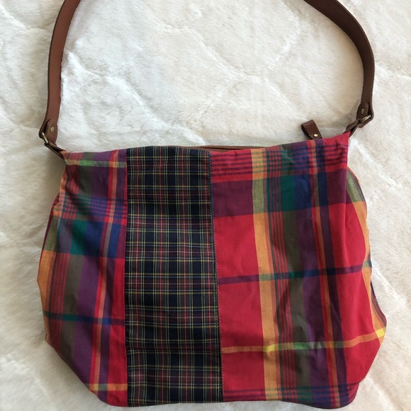Fossil Plaid Satchel/Tote - Picture 2 of 5